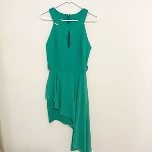 NWOT asymmetrical green dress